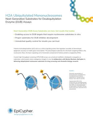 H2A Ubiquitylated Mononucleosomes Next-Generation Substrates for Deubiquitylation Enzyme (DUB) Assays