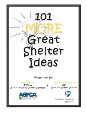 101 More Great Shelter Ideas – Table of Contents