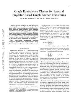 Graph Equivalence Classes for Spectral Projector-Based Graph Fourier Transforms Joya A