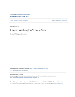 Central Washington V. Boise State Central Washington University