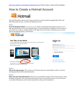 How to Create a Hotmail Account