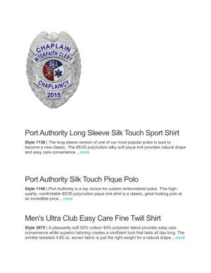 Port Authority Long Sleeve Silk Touch Sport Shirt Port Authority Silk Touch
