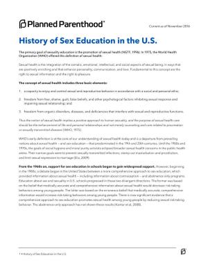 History of Sex Education in the U.S
