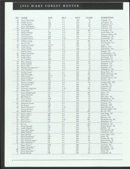 1993 Wake Forest Roster