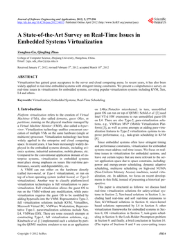 A State-Of-The-Art Survey on Real-Time Issues in Embedded Systems Virtualization