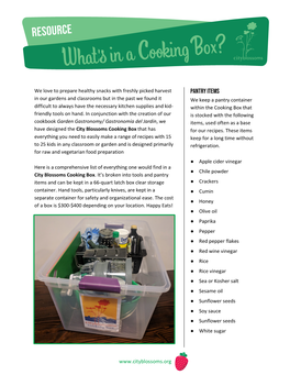 What's in a Cooking Box?
