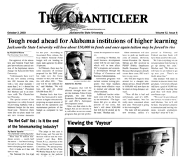 Tough Road Ahead for Alabama Instituions of Higher Learning