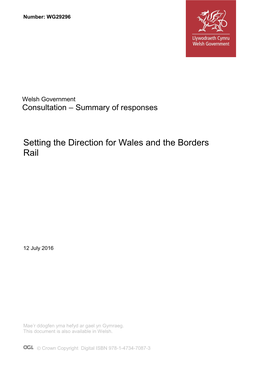 Setting the Direction for Wales and the Borders Rail