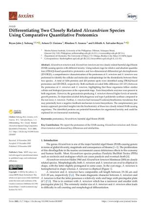 Differentiating Two Closely Related Alexandrium Species Using Comparative Quantitative Proteomics