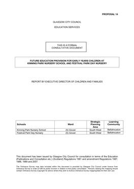 Proposal 14 Glasgow City Council Education Services