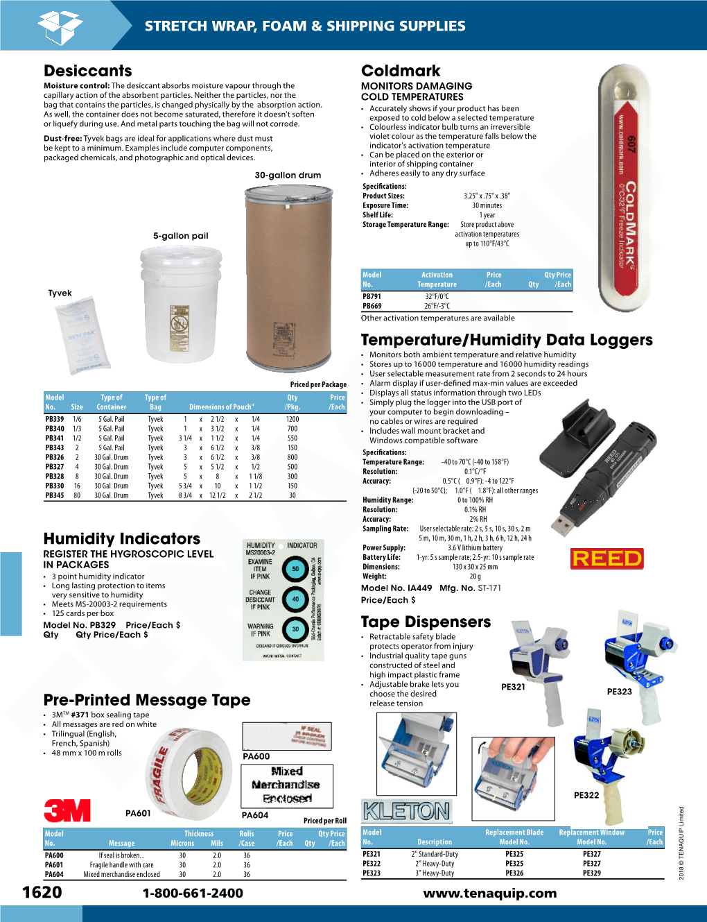 Desiccants Temperature/Humidity Data Loggers Humidity Indicators