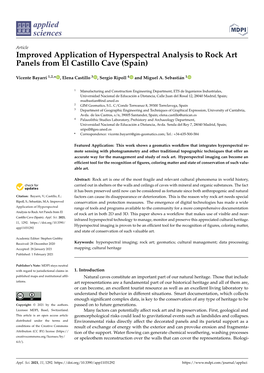 Improved Application of Hyperspectral Analysis to Rock Art Panels from El Castillo Cave (Spain)