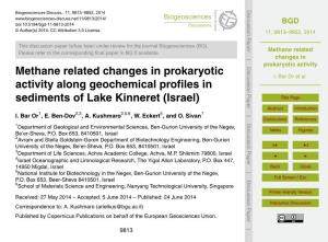 Methane Related Changes in Prokaryotic Activity