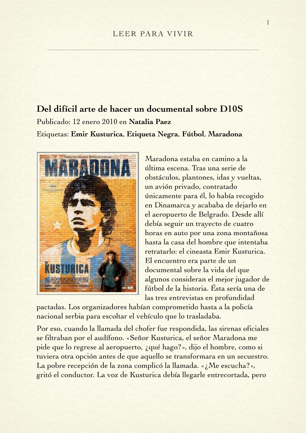 Maradona Y Kusturica