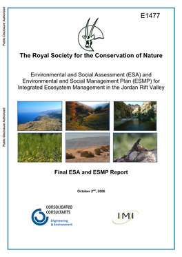 For Integrated Ecosystem Management in the Jordan Rift Valley