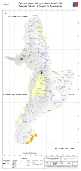Declaraciones De Impacto Ambiental 2014. Área De Estudio, II Región De Antofagasta