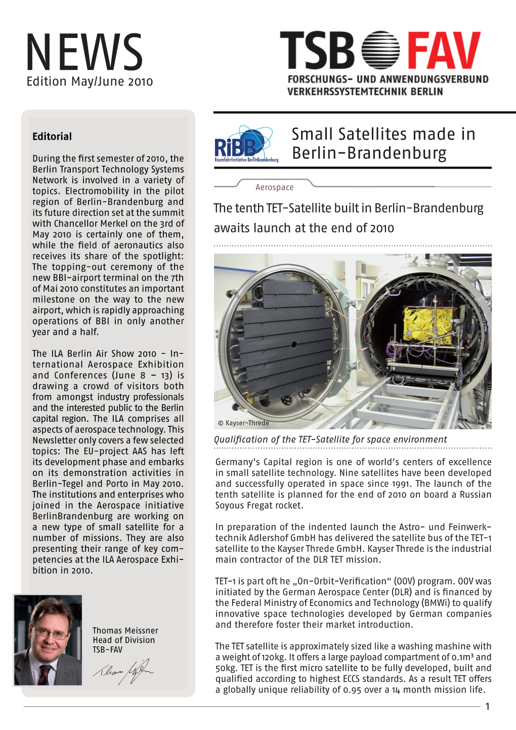 Small Satellites Made in Berlin-Brandenburg