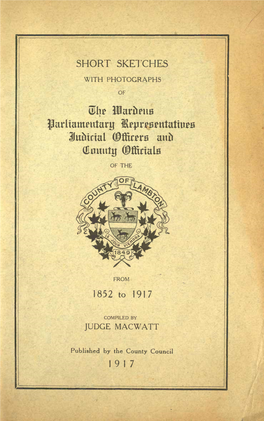 Short Sketches Judge Macwatt 1917