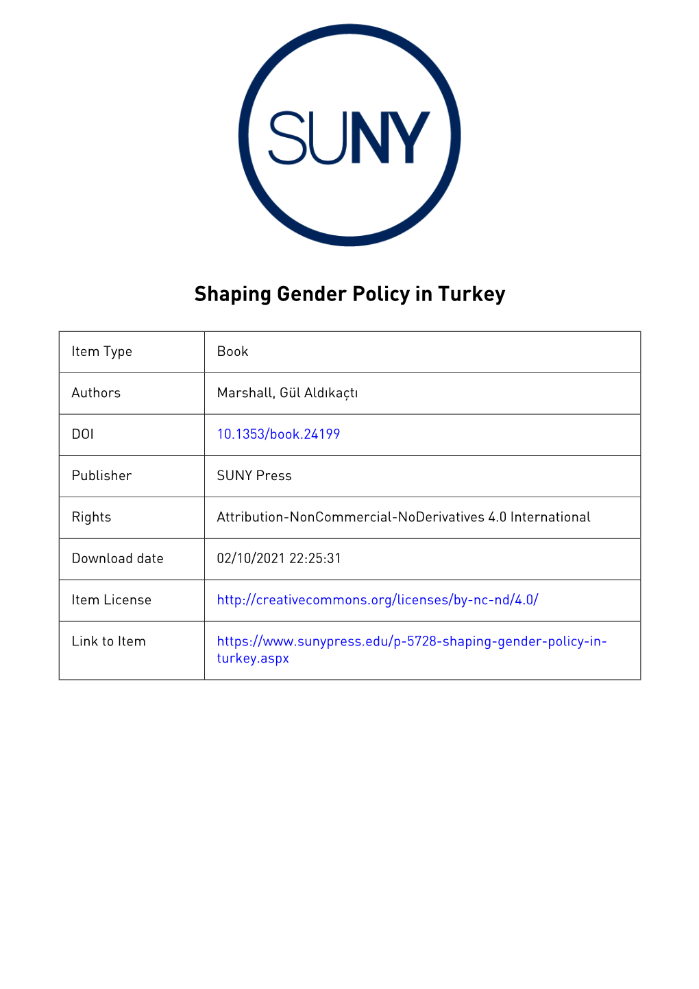 Shaping Gender Policy in Turkey