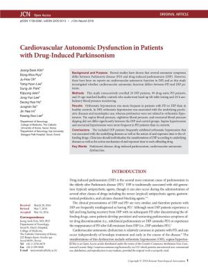 Cardiovascular Autonomic Dysfunction in Patients with Drug-Induced Parkinsonism