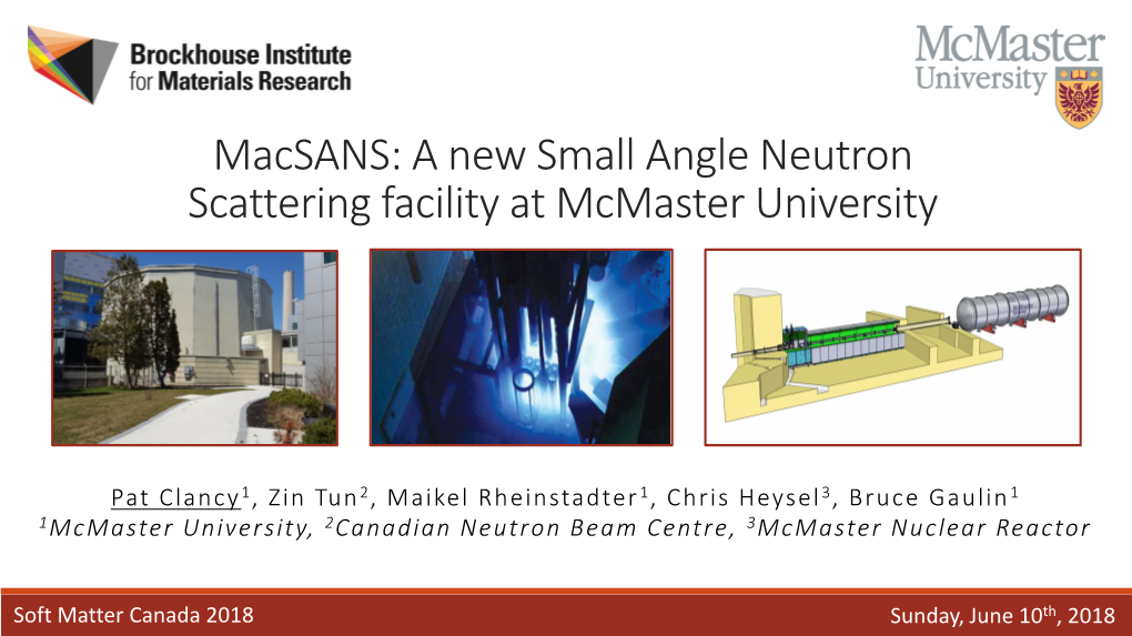 Neutron Diffraction at the Mcmaster Nuclear Reactor