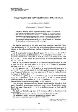 Weak-Polynomial Convergence on a Banach