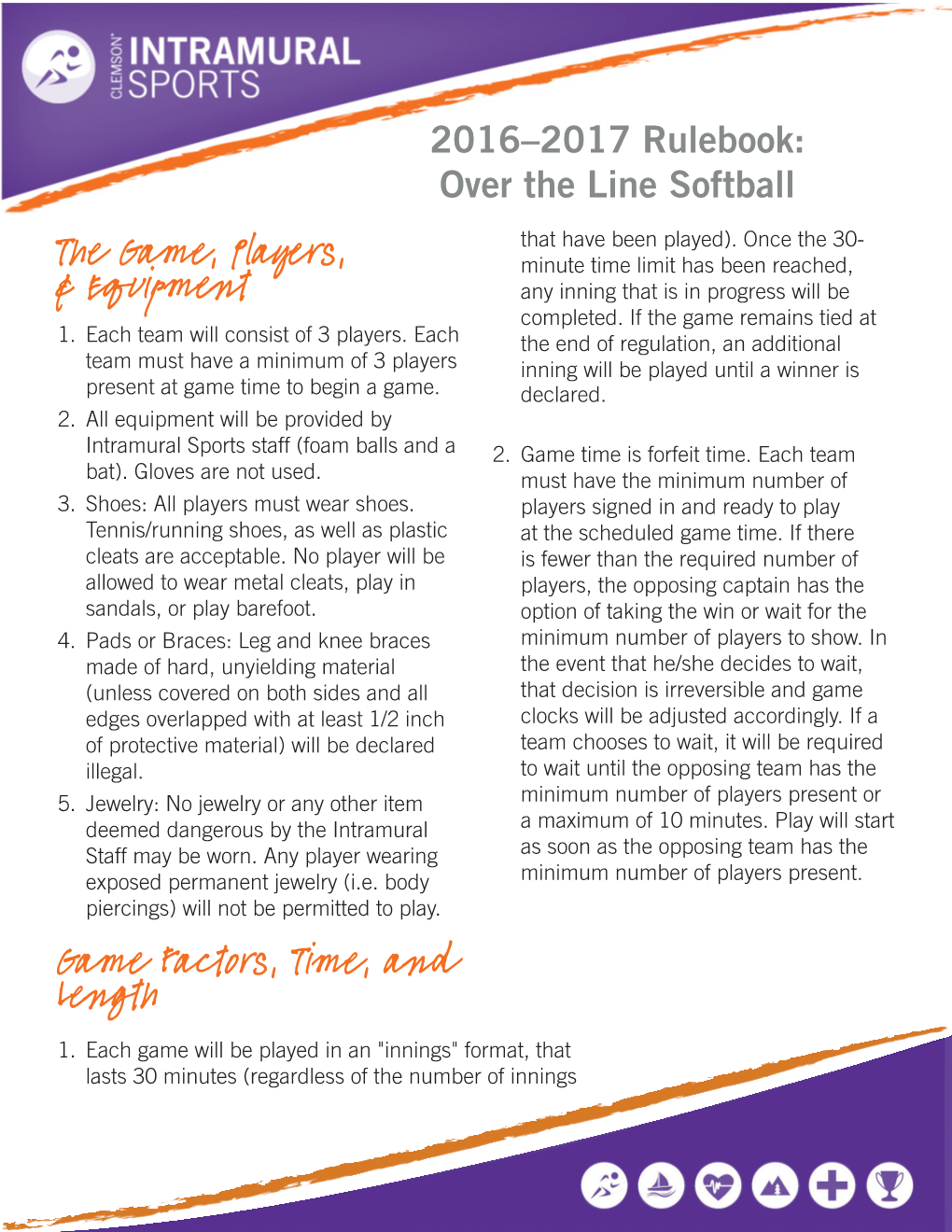 2016–2017 Rulebook: Over the Line Softball