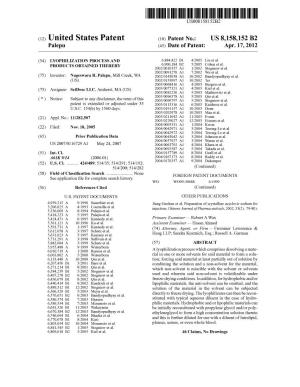 (12) United States Patent (10) Patent No.: US 8,158,152 B2 Palepu (45) Date of Patent: Apr