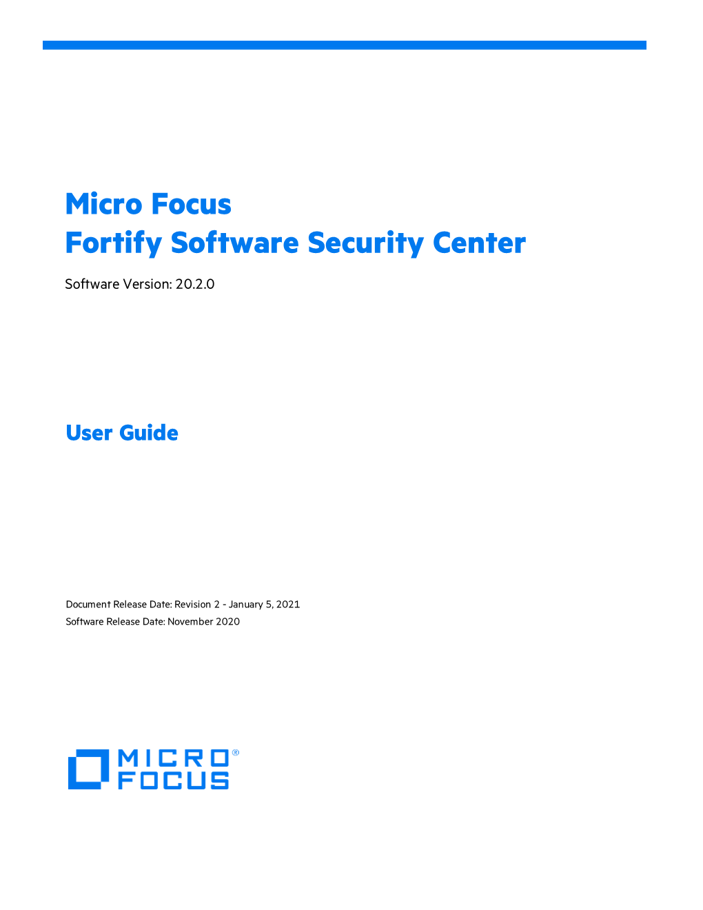 Micro Focus Fortify Software Security Center User Guide