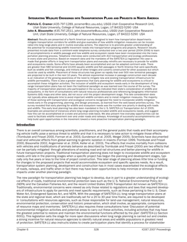 435-797-1289, Pcramer@Cc.Usu.Edu), USGS Utah Cooperative Research Unit, Utah State University, College of Natural Resources, Logan, UT 84322-5290 USA John A