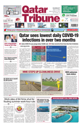 Qatar Sees Lowest Daily COVID-19 Infections in Over Two Months