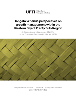 Tangata Whenua Perspectives on Growth Management Within The