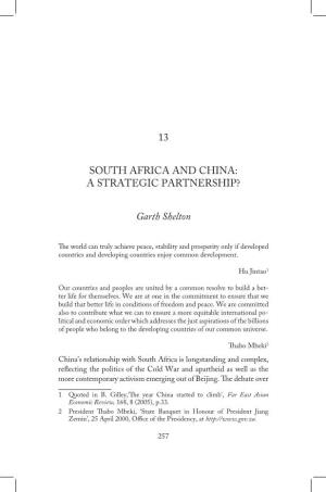 Chapter 13: South Africa and China: a Strategic Partnership?