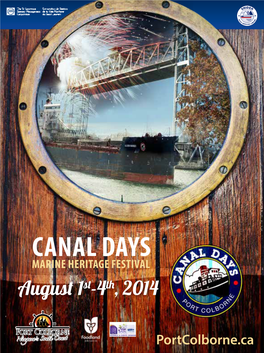 Canal Days Marine Heritage Festival August 1St-4Th, 2014