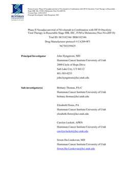 Study Protocol and Statistical Analysis Plan