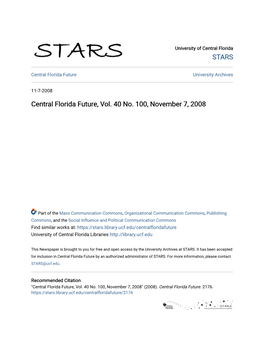 Central Florida Future, Vol. 40 No. 100, November 7, 2008