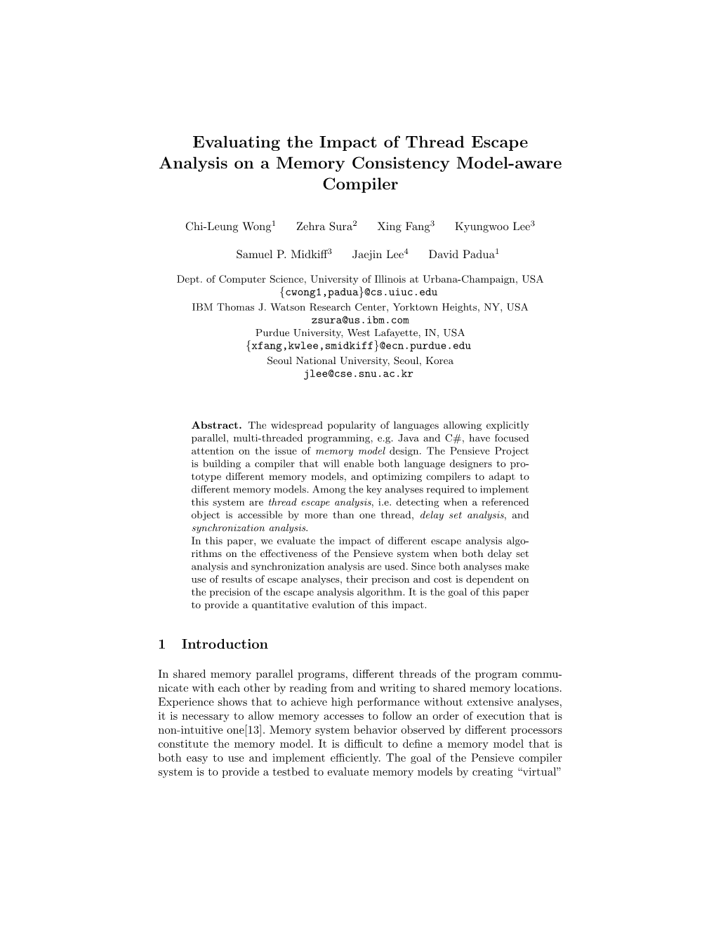 Evaluating the Impact of Thread Escape Analysis on a Memory Consistency Model-Aware Compiler