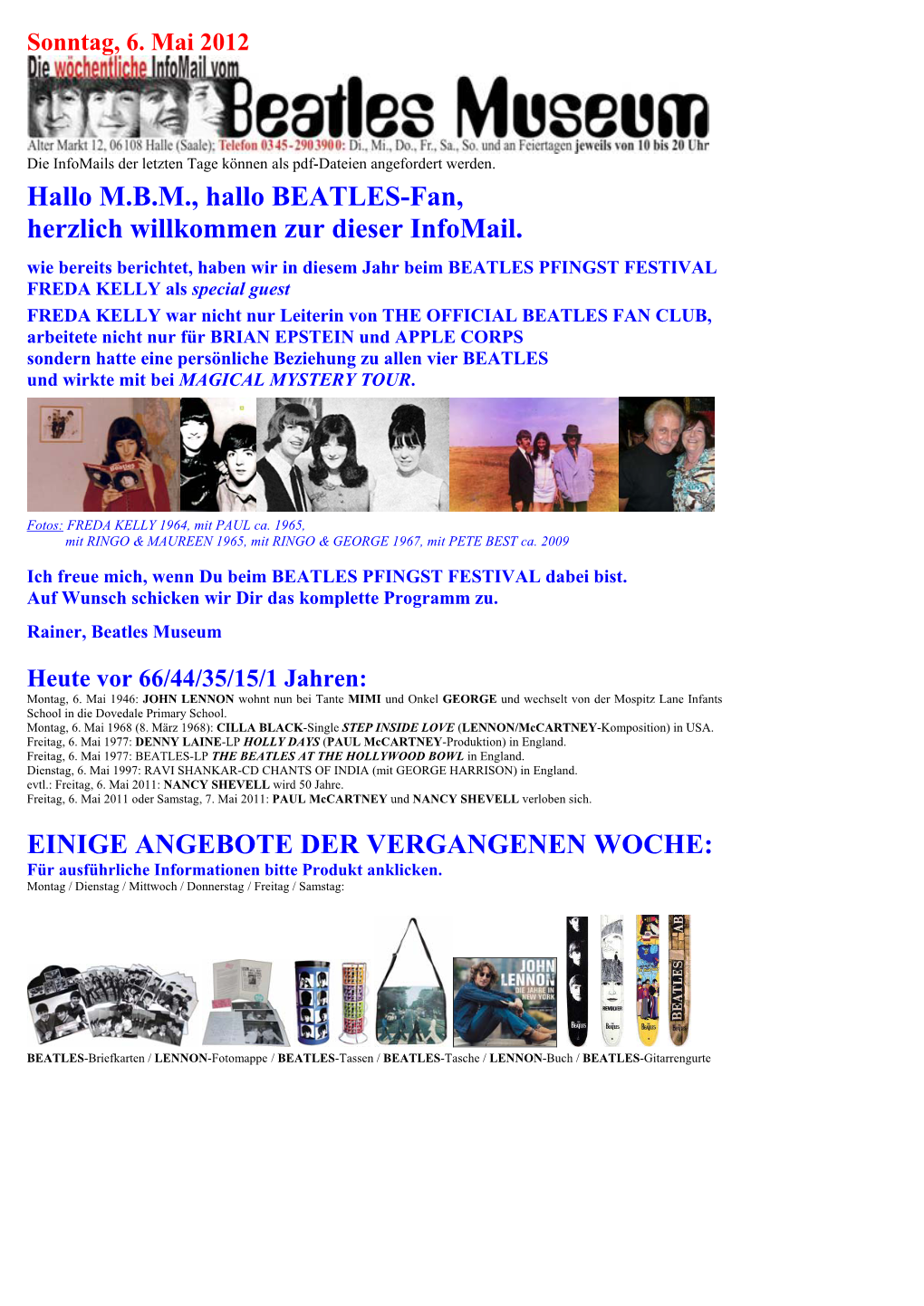 Hallo M.B.M., Hallo BEATLES-Fan, Herzlich Willkommen Zur Dieser Infomail