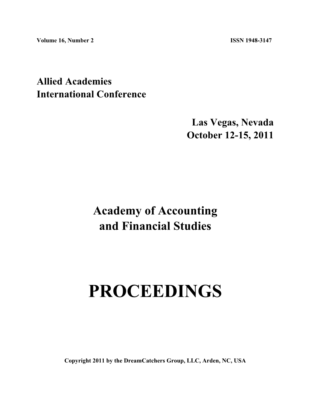 Academy of Accounting and Financial Studies (AAFS)