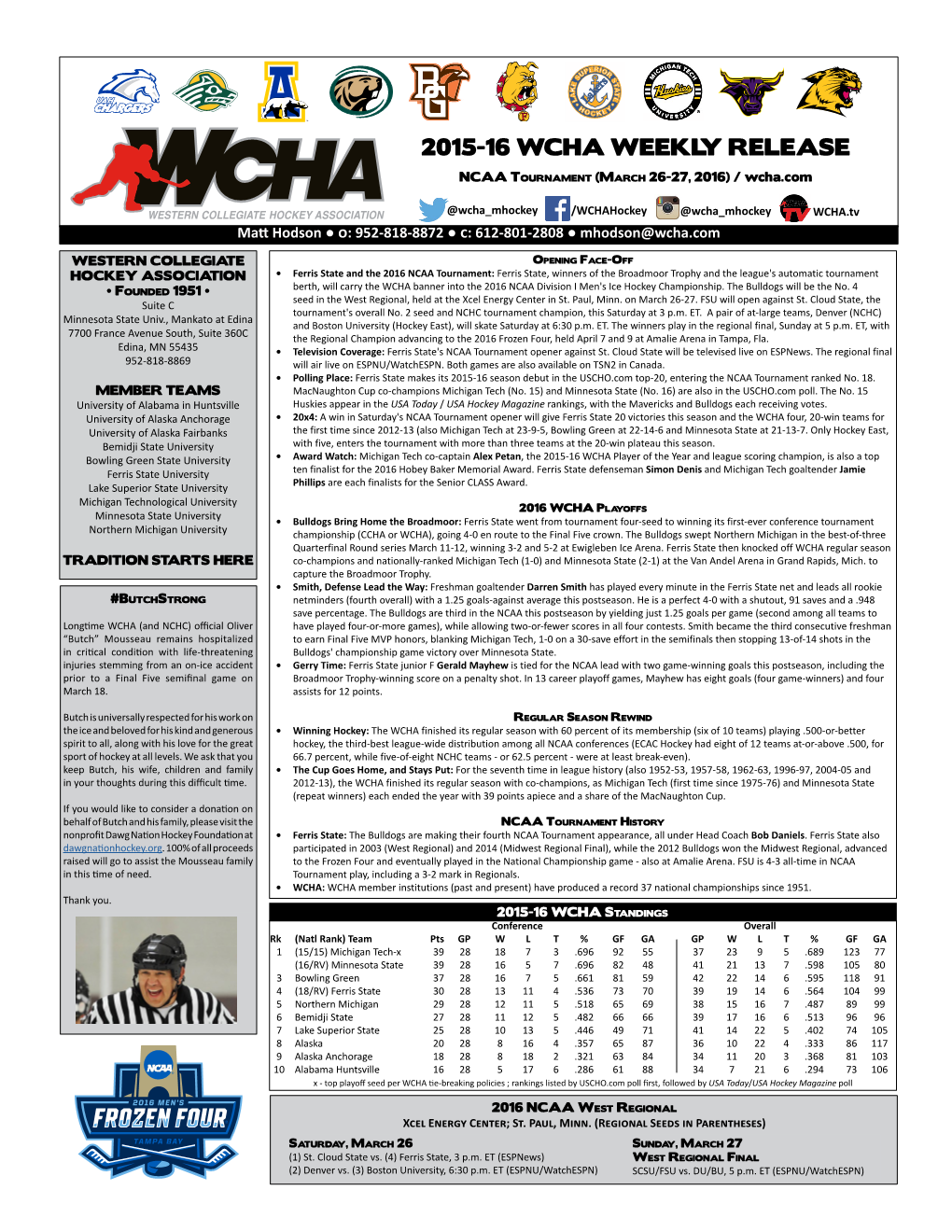 2015-16 Wcha Weekly Release