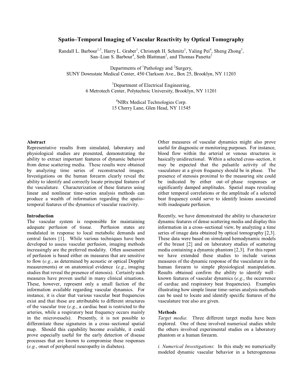 Spatio–Temporal Imaging of Vascular Reactivity by Optical Tomography