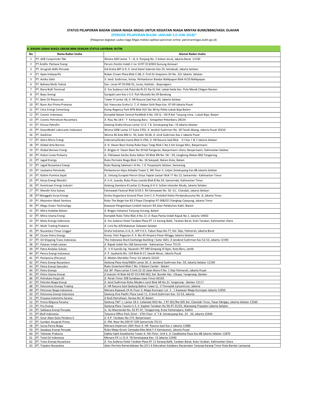 Controlsheet Laporan BU