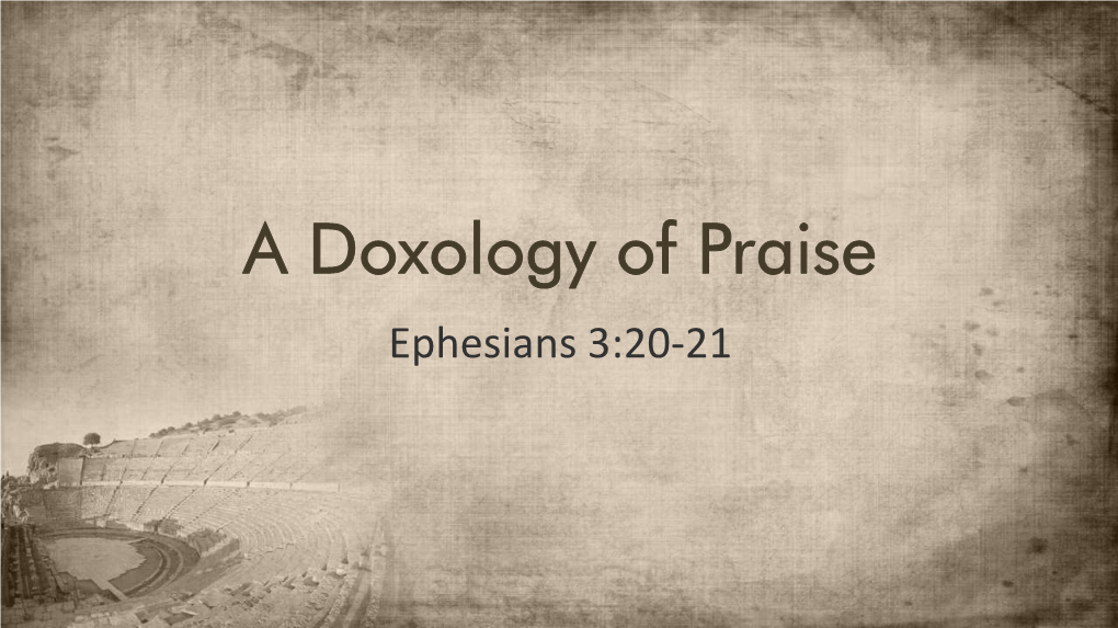 A Doxology of Praise