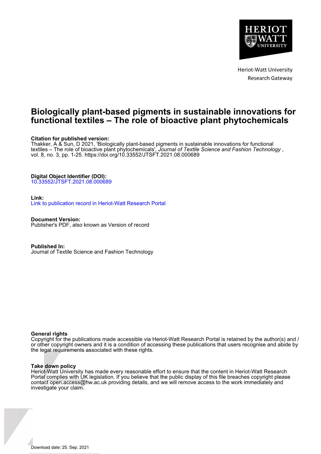 Biologically Plant-Based Pigments in Sustainable Innovations for Functional Textiles – the Role of Bioactive Plant Phytochemicals