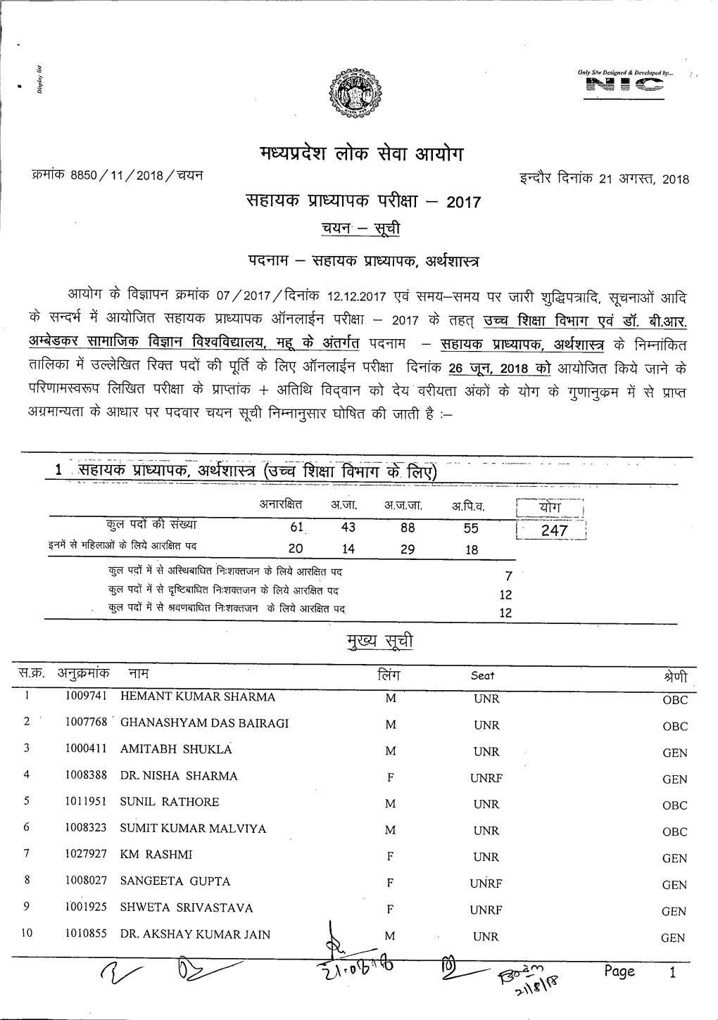 Selection List (Economics)