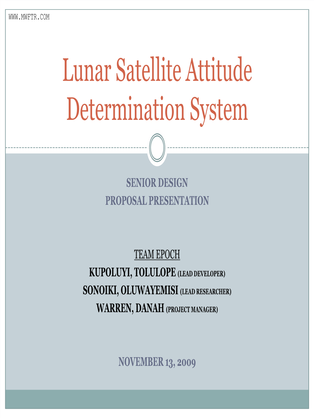 Lunar Satellite Attitude Determination System