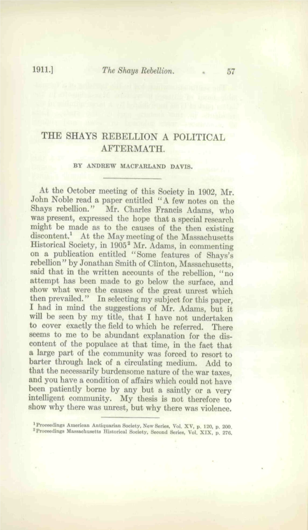The Shays Rebellion a Political Aftermath
