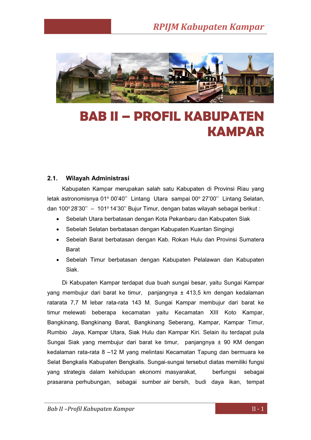Bab Ii – Profil Kabupaten Kampar