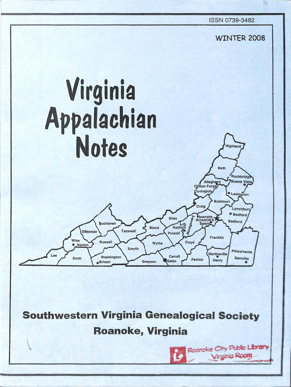 Southwestern Virginia Genealogical Society Roanoke, Virginia