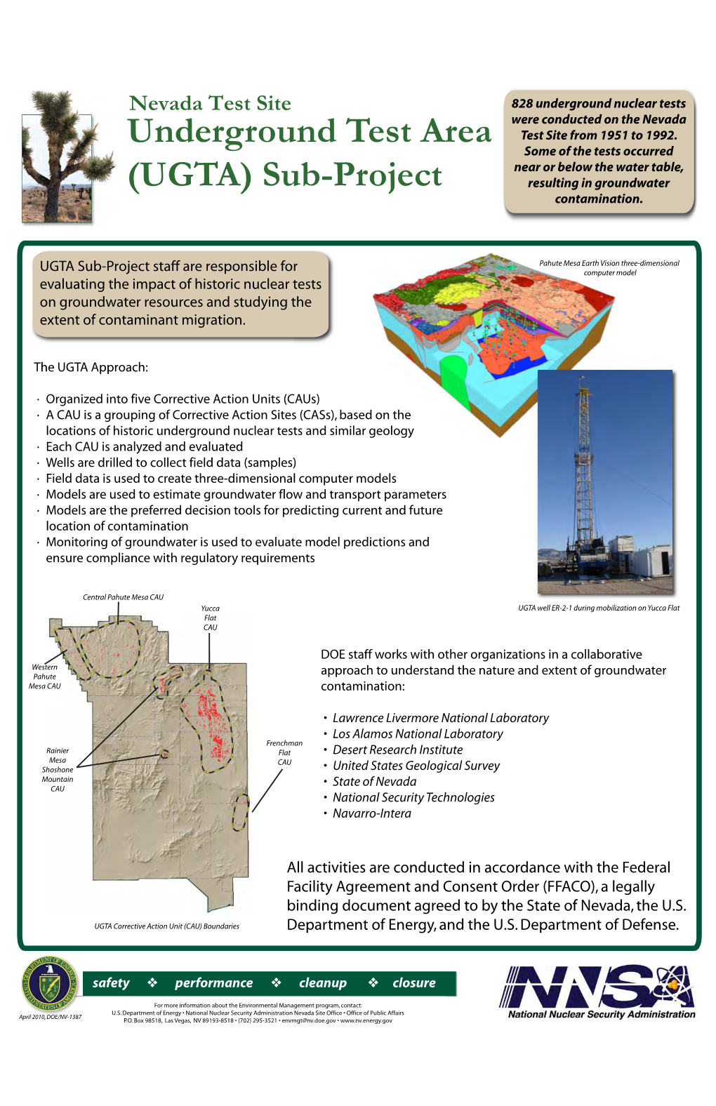 Underground Test Area (UGTA) Sub-Project Strategy: Radiological Environmental Monitoring Plan (RREMP)